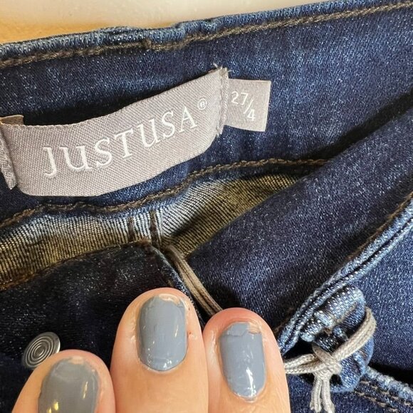 JUSTUSA High-Rise Ankle Skinny Jeans Dark Wash Size 27/4 NWT - Picture 2 of 8